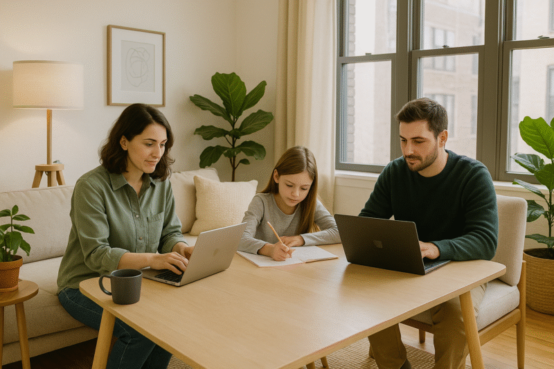 Keluarga sedang berkumpul bersama